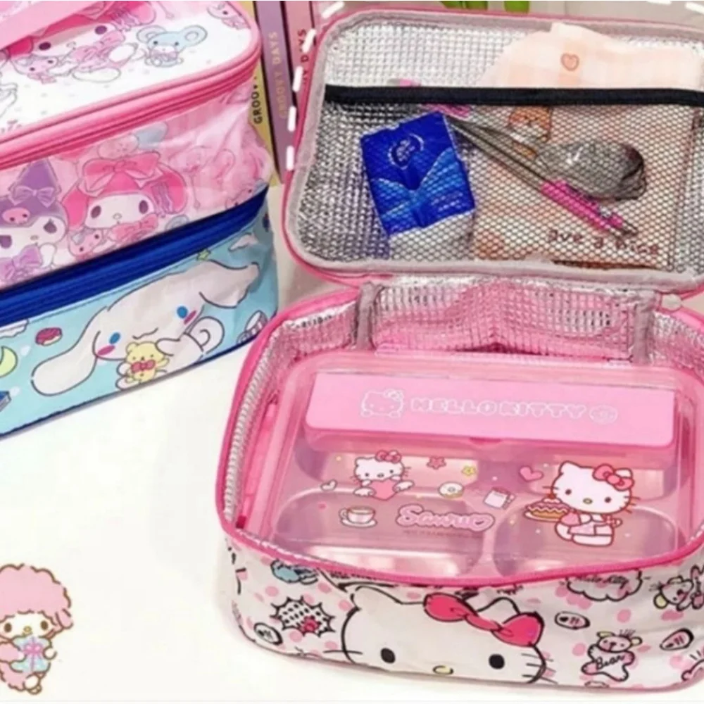 Hello Kitty Insulated Lunch Bag White and Pink